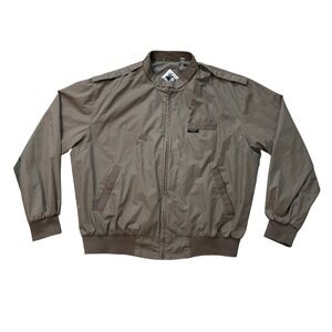 Vintage‎ World Travel Club Jacket Men's 2XLT Bomber Full Zip Lightweight Brown